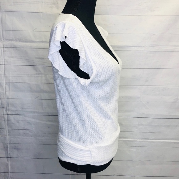 Francesca’s Ivory Wrap Top - Picture 3 of 7